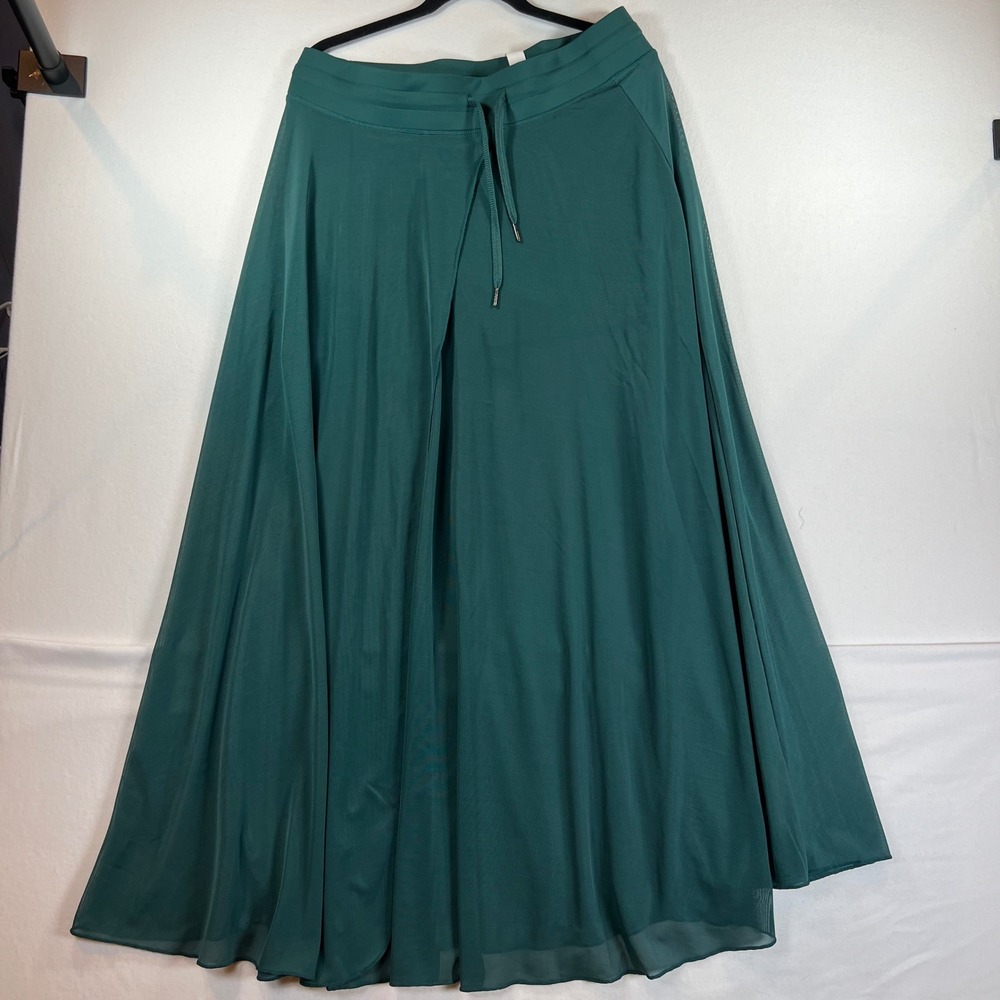 Halara Breezeful High Waisted Mesh Maxi Skirt with Shorts Teal Green XL 02784012